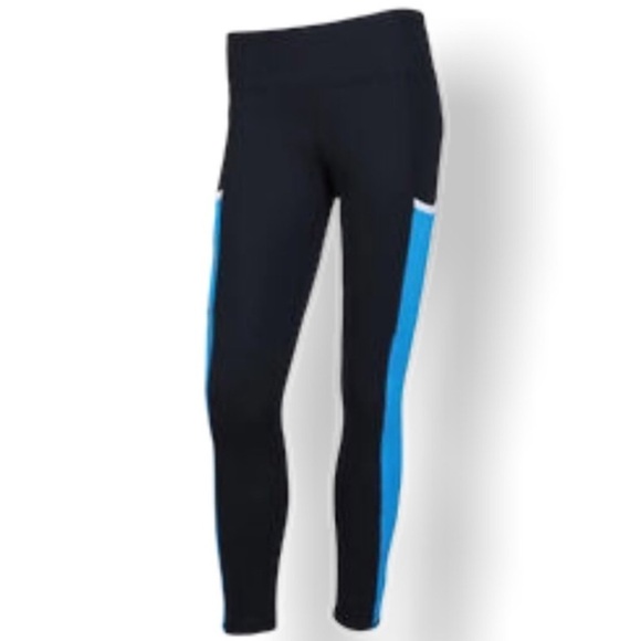 Footjoy Golf Women's Ankle Leggings w/Side Panel Black/Surf Blue Sz Medium - Picture 1 of 15